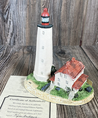 Harbour Lights Sandy Hook NJ #104 Lighthouse SIGNED VTG 1991 COA 4864/5500 Read