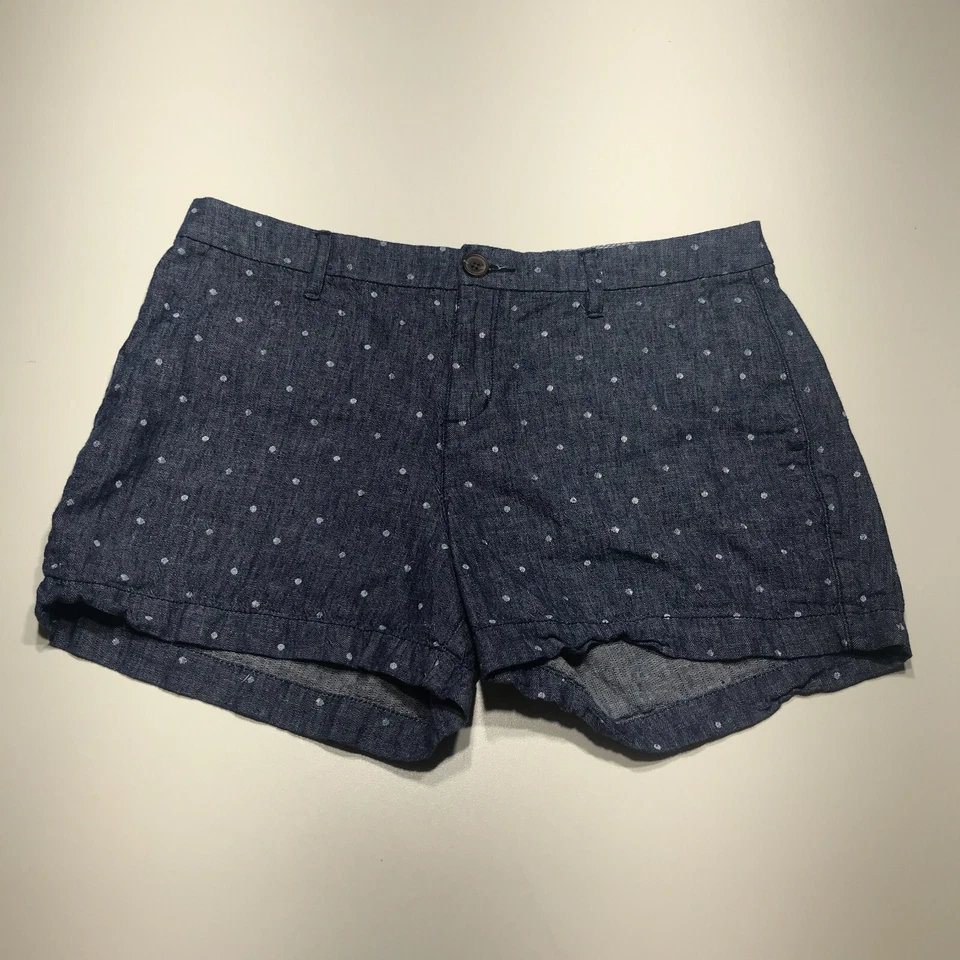 Pantalones Cortos Old Navy Para Mujer Talla 6 Azul Lunares 3 Pulgadas Cambray Caminar Todos los Días Foto 3 de 4