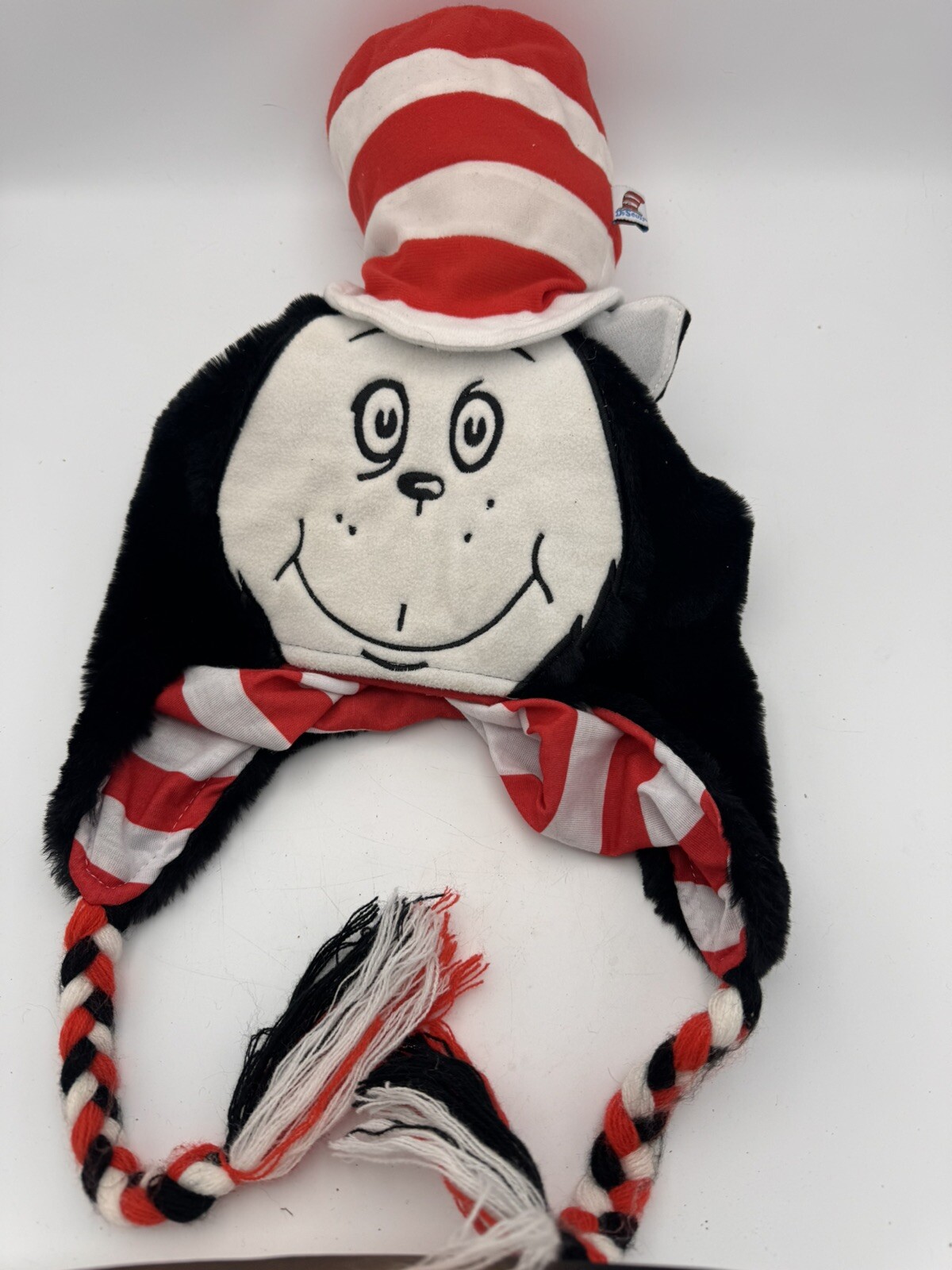 Cappello testa Dr. Seuss gatto con cappello peluche con coda di pony 2017 