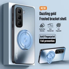 For Infinix Hot 50 Pro+, Hybrid Acrylic Magnetic Ring Holder Stand Case Cover