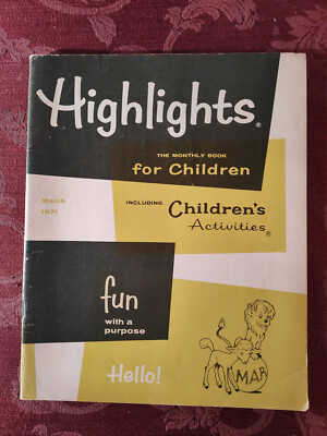 Rare HIGHLIGHTS Children's magazine March 1971 Stories Activities Puzzles!