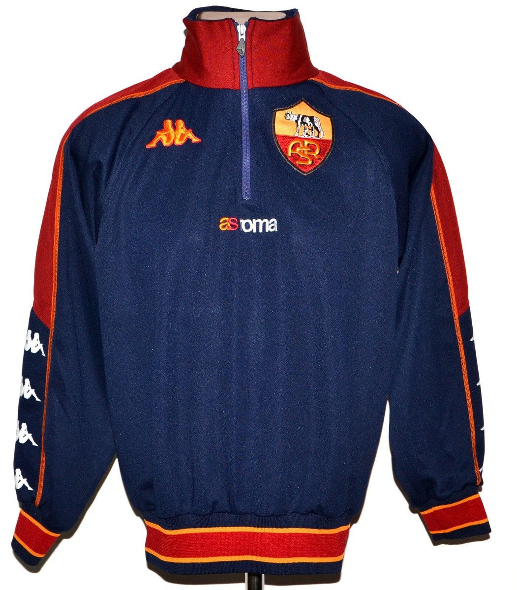 AS ROMA ITALY 2000/2001 TRAINING FOOTBALL 1/2 ZIP JACKET KAPPA