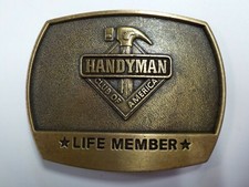 1996 Handyman of America Life Member Solid Brass Belt Buckle