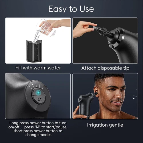 Ear Wax Removal Tool Water Powered Wush Ear Cleaner Electric Ear Cleaning Kits - Picture 18 of 19