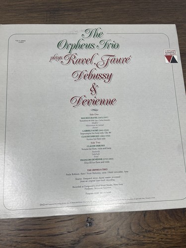 The Orpheus Trio GF LP Debussy Ravel Faure Devienne 1980 Vanguard VA-25002 ex - Picture 2 of 4