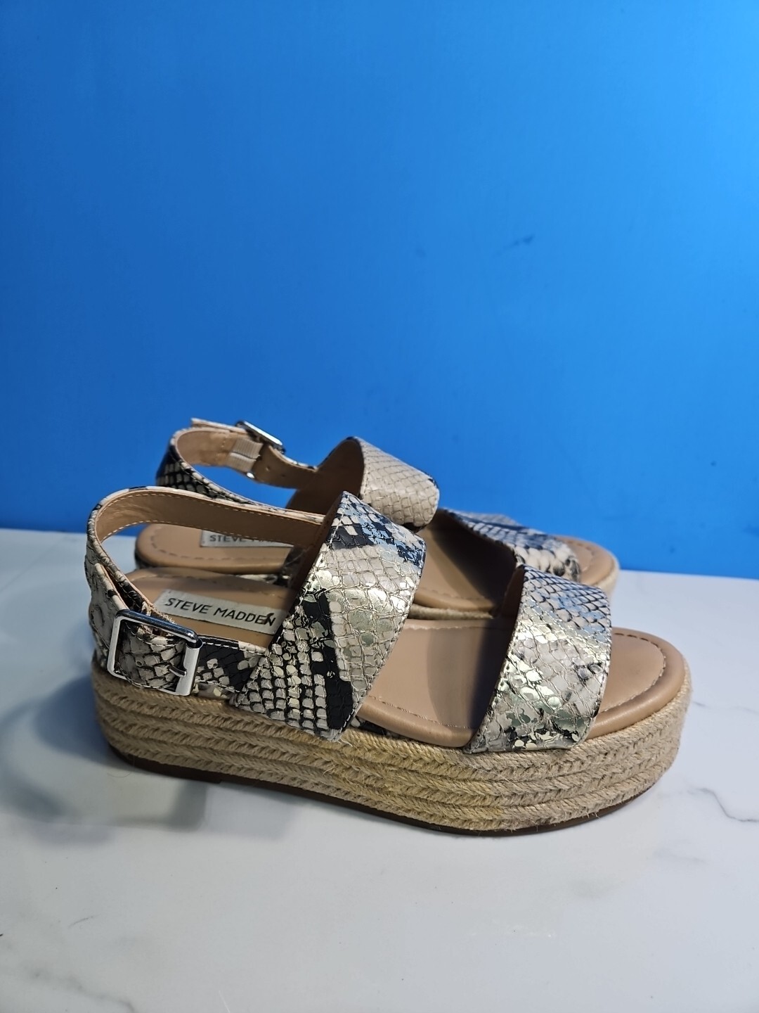 Steve Madden Python Pattern 2.5" Chunkey Style Pl… - image 1