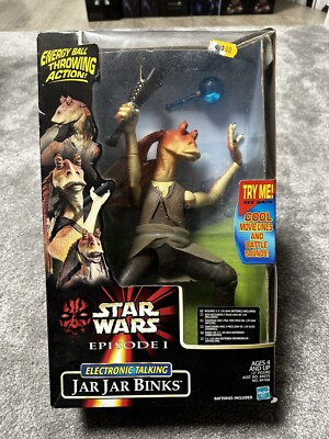 NOS 1/6 STAR WARS EPISODE1 EP1 Jar Jar Binks Talking Action Figure Hasbro 1999