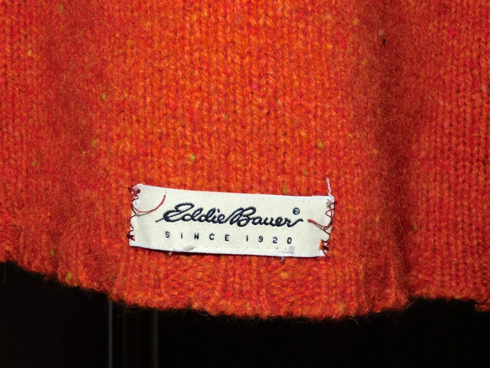 EDDIE BAUER Vintage 80s Wool Skirt Elastic Waist Short Orange Retro Mod Vibe XS - Image 3 of 3