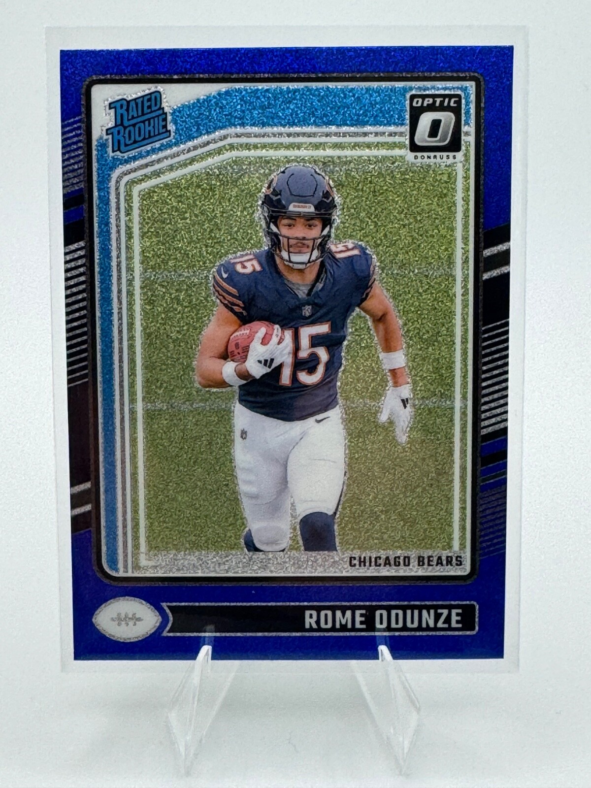 2024 Panini Donruss Optic Rated Rookie Rome Odunze Blue Glitter Prizm RC #286