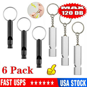 6Pcs Survival Whistle Outdoor Emergency Gear SOS Tool Camping Hiking Dog Train