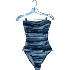  198 Marc by Marc Jacobs Swimsuit Women M One Piece Nylon Bandeau Striped NWT