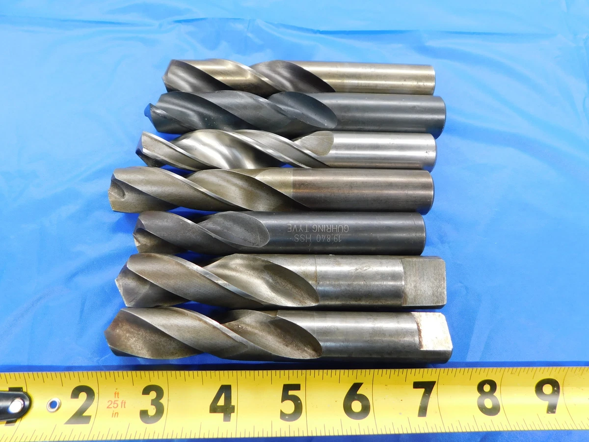 7 PCS HSS HSCO TWIST DRILL BITS SIZES FROM 7 8 TO 55 64 STRAIGHT