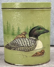 VINTAGE Keller-Charles Of Philadelphia Tin with Dennis Burkhart Design Of Loons