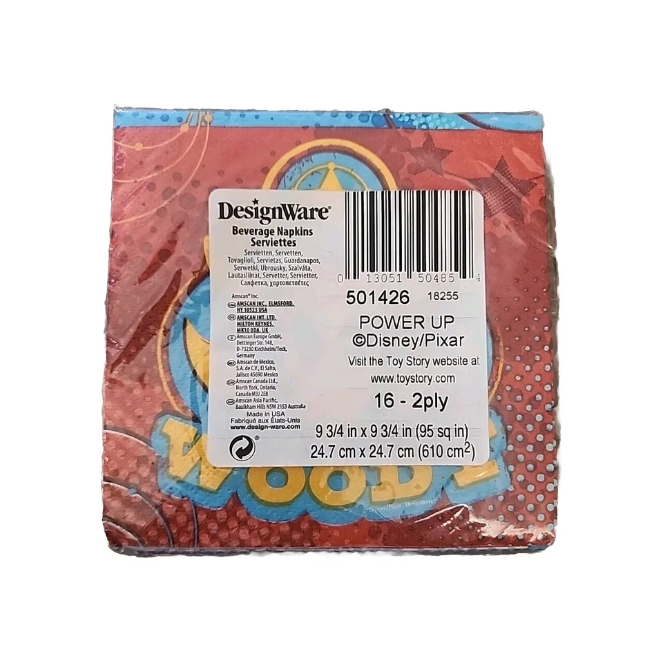 Servilletas Disney Power Up Buzz Woody Beverage 16ct Papel Fiesta Toy Story Foto 2 de 3