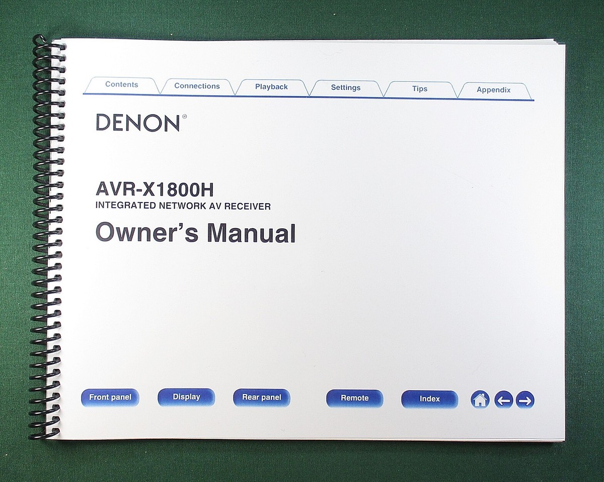 Denon AVR-X1800H Instruction Manual: Full Color 286 Pages