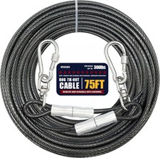 75FT Dog Tie Out Cable   Extra Long Heavy Dut...