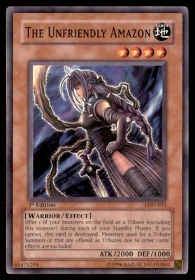 Yu Gi Oh! The Unfriendly Amazon LON 031 1st Edition 2 Card Lot Regular