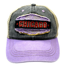 Adult CHICAGO Illinois Est 1837 CAP Black Purple - OSFM - Adjustable