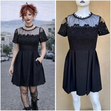 Vintage 90s Does 50s Whimsigoth Lace Fit + Flare 🖤✨