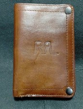 RRL Ralph Lauren Brown Leather Wallet Bi-fold Logo Emboss Vintage Unused
