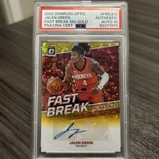 2022 Donruss Optic - Fast Break Sig-Gold /10 Jalen Green #FBS-JLG PSA Auth AU 10