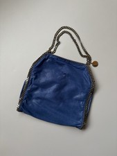 STELLA McCARTNEY  Falabella Blue Vegan Leather Chain Shoulder Bag Made in Italy