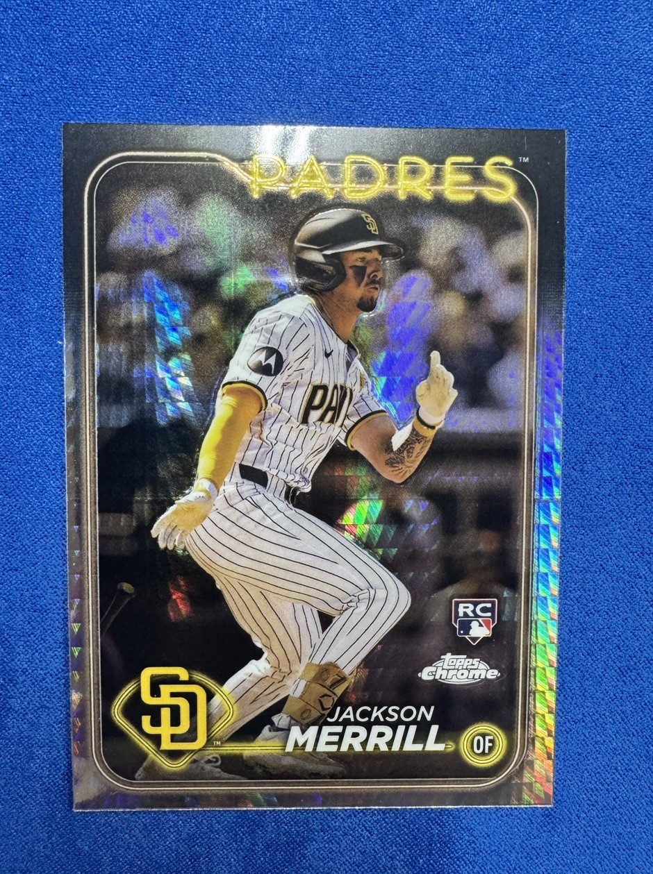 Jackson Merrill 2024 Topps Chrome Prism Refractor Rookie RC #207 Padres