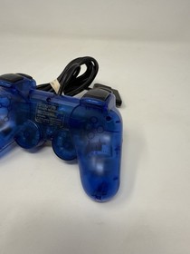 2002 Sony PlayStation 2 PS2 Ocean Blue Clear Controller DualShock OEM SCPH-10010