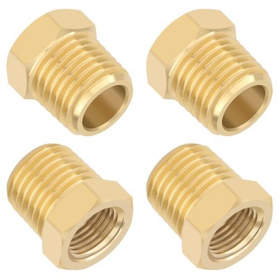 4pcs Heavy Duty 1/4 NPT Male Thread to 1/8 NPT Female Thread Brass Reducer