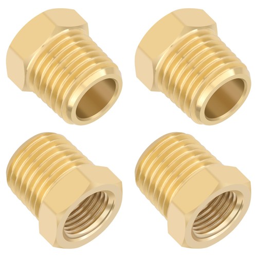 4pcs Heavy Duty 1/4 NPT Male Thread to 1/8 NPT Female Thread Brass Reducer