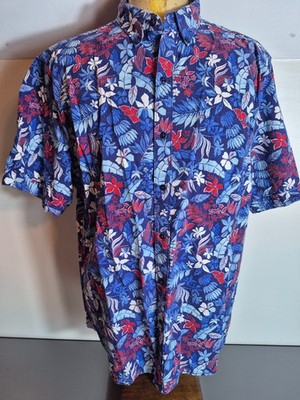 Tommy Bahama Mens Botticelli Toss Hawaiian Floral Shirt L Multicolored