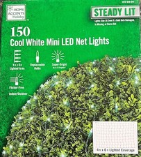 Home Accents 150 Cool White Mini LED Net Lights 4ft x 6ft New