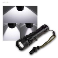 "Led Akku-Taschenlampe \"CTL20 Zoom\" 20W 1600Lm Dimmbar Strobo + Sos Funktion Zoom"