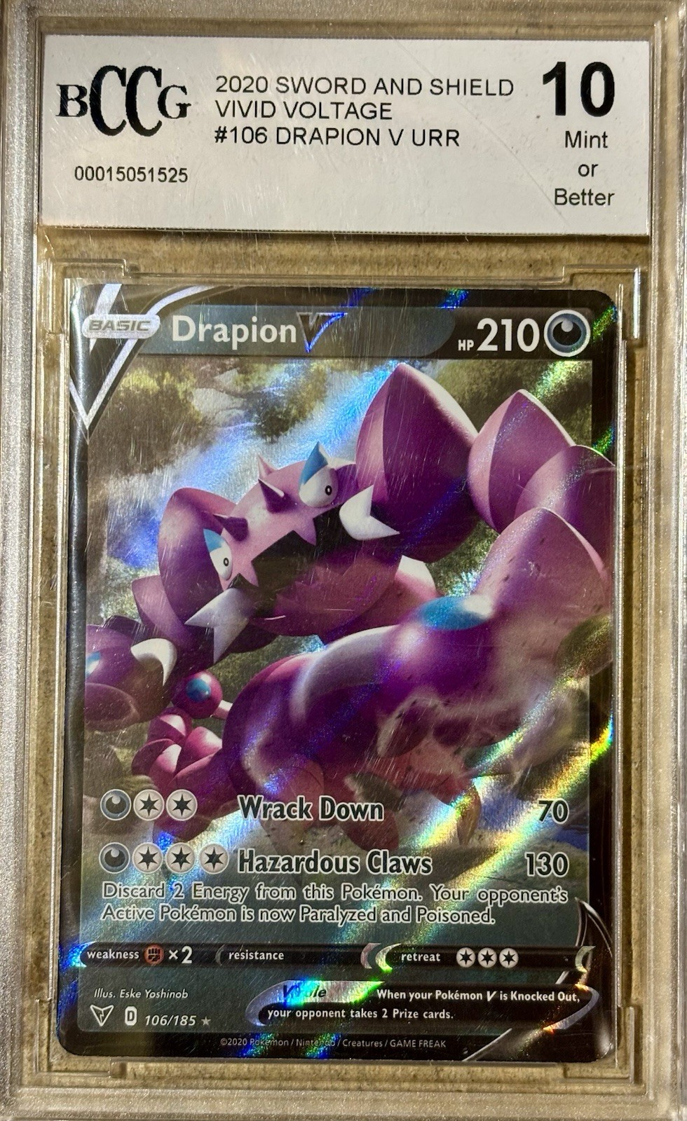 2020 Pokémon TCG Vivid Voltage Drapion V URR