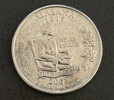2003 Alabama State Quarter Denver Mint Helen Keller Spirit of Courage 25C Copper