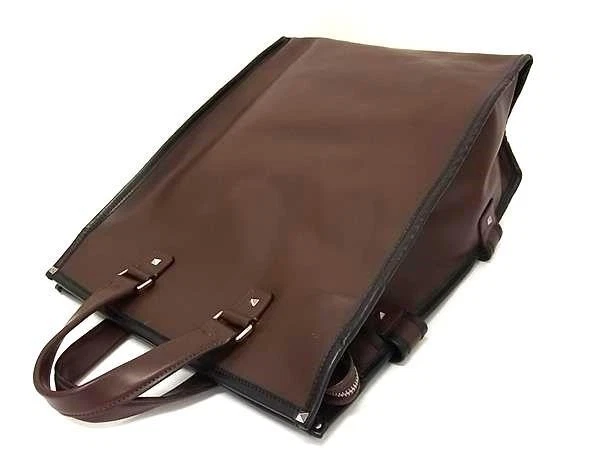 Bolso de Mano VALENTINO GARAVANI Rockstud - Cuero Marrón con Bolsa, Excelente Foto 2 de 4