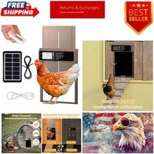 Remote Controlled Solar Chicken Coop Door with Light Sensor  Anti-Pinch Safety