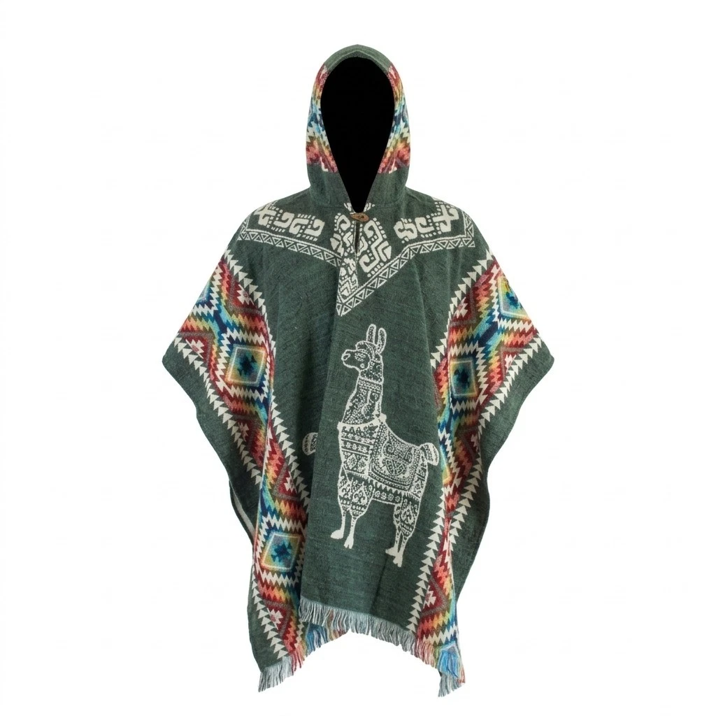 ALPACA WOOL HOODED PONCHO XL UNISEX WINTER COAT LLAMA PATTERN ANDES KNIT ECUADOR
Opens in a new wind