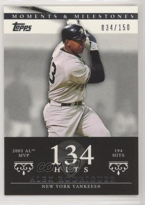 2007 Topps Moments & Milestones 34/150 Alex Rodriguez (2005 AL MVP 194 Hits) s7f