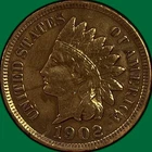 1902 Indian Head Cent Extremely Fine XF Coin, Cleaning #43426