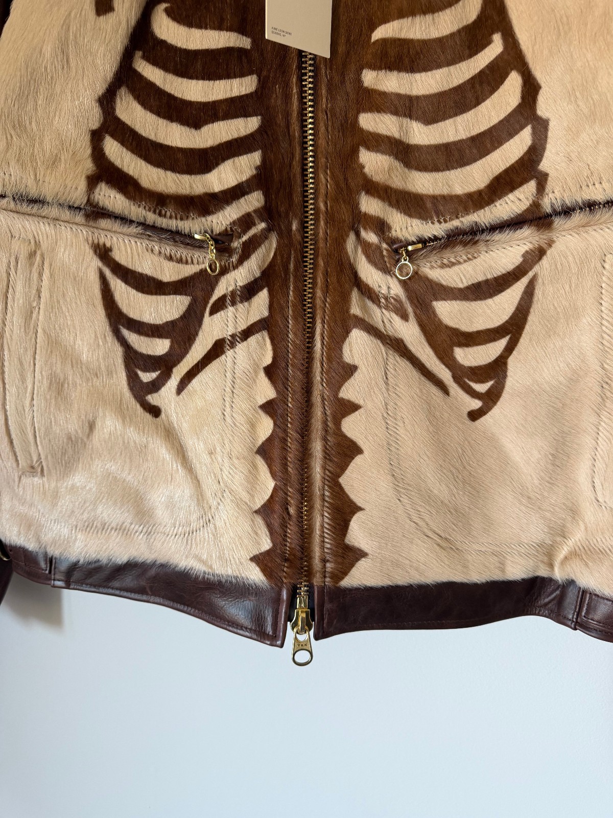 Aime Leon Dore x Vanson Skeleton Leather Jacket - Size XL - Brown - Made in USA image 3