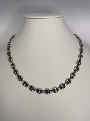 8 mm Puff Mariner Kette Halskette 18'' Sterling Silber 925 rhodiniert 25,18 g