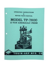 Tobin Arp Model Tp-7600 Connecting Rod Press Manual