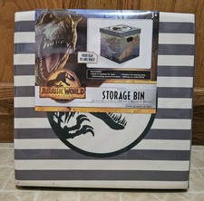 Jurassic World Park Foldable Storage Bin Cube Organizer with Lid 15 X 15 Nip