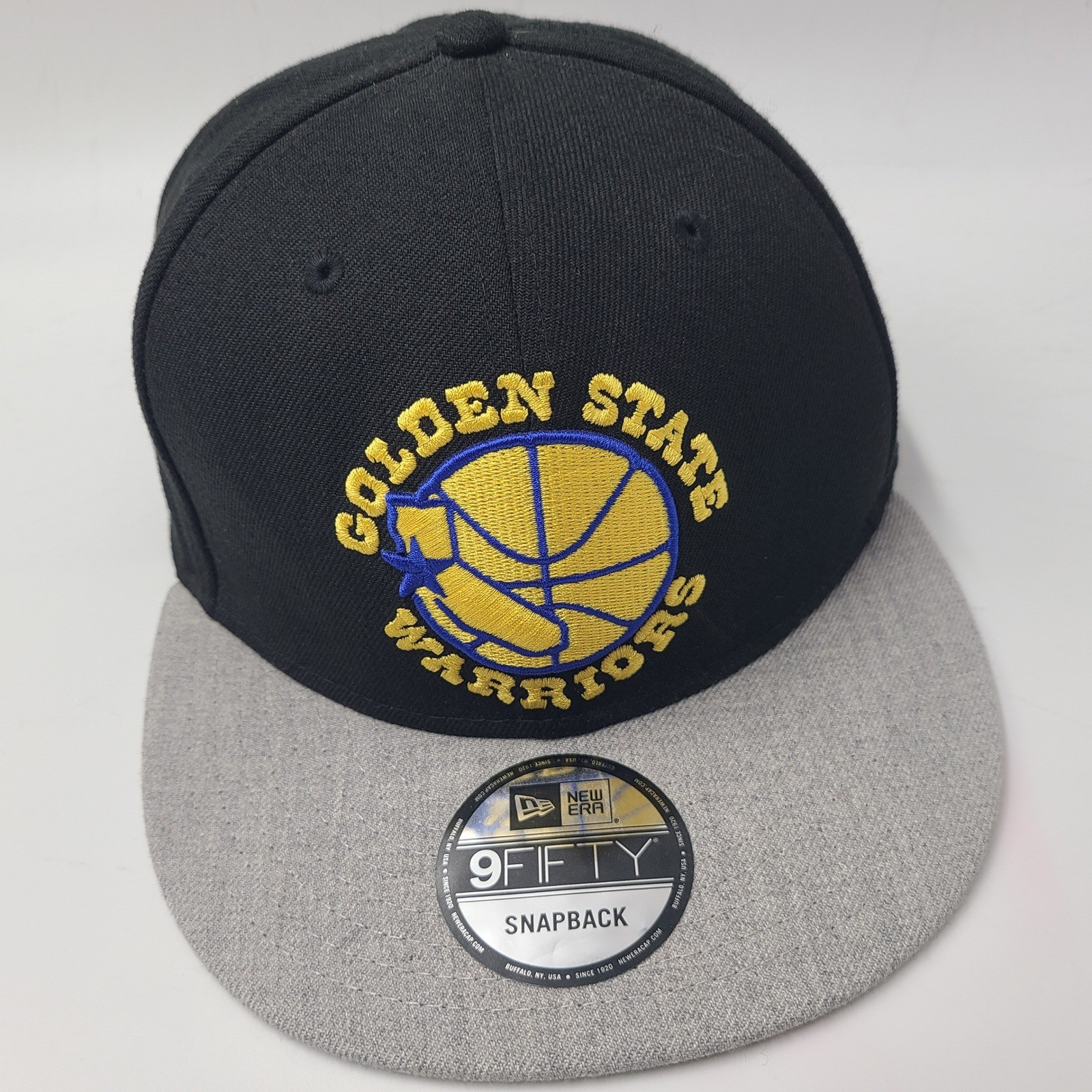 Golden State Warriors Hat Snapback New Era 9Fifty Black Gray NBA Wool Blend Men