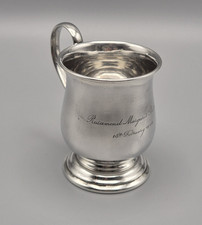 Sterling Silver Engraved Mug Christening Cup 130g
