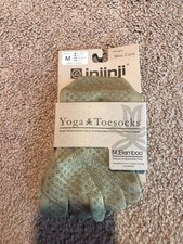 INJINJI Toe Socks Mini-Crew Medium NuBamboo Yoga M 8-10.5 W 9-11.5 Moss New