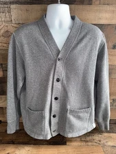 Todd Snyder Gray Cotton Cardigan Sweatshirt Made in Canada Sz Large