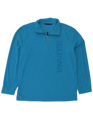 IGUANA Herren Fleecepullover Graphic Zip Neck XL blau Polyester DR01
