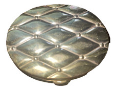 Vintage Gold Diamond Design Oval Powder Compa...